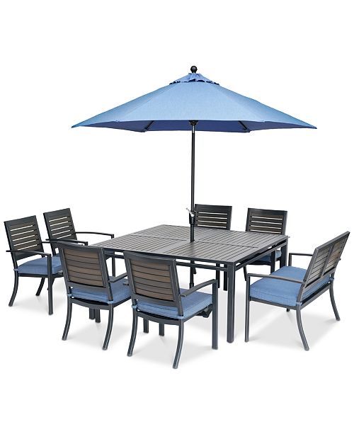 Furniture Harlough II 8Pc. Outdoor Dining Set (62" Square Dining Table