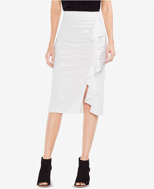 Vince Camuto Womens MIDI Pencil Skirt White Size Small