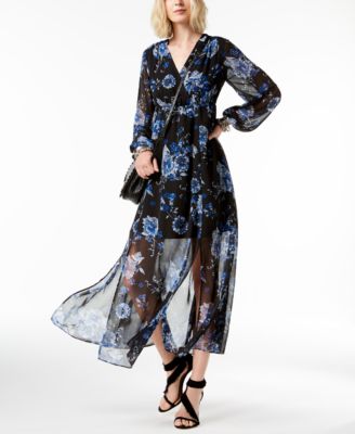 macys floral long dress