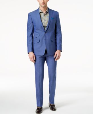 Tallia - Men's Slim-Fit Blue Solid Suit