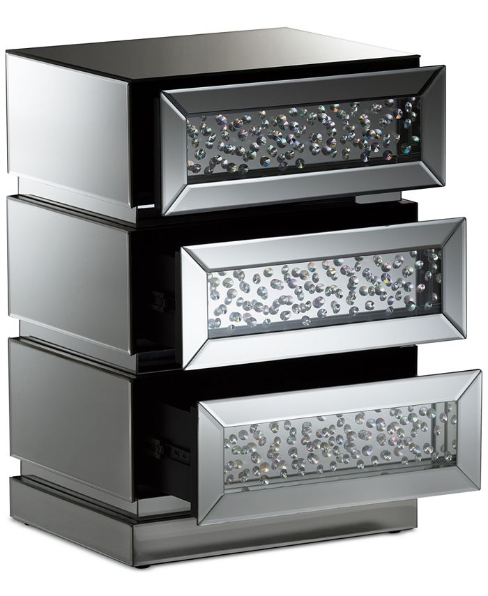 Furniture Sabrina Mirrored Nightstand Macy's