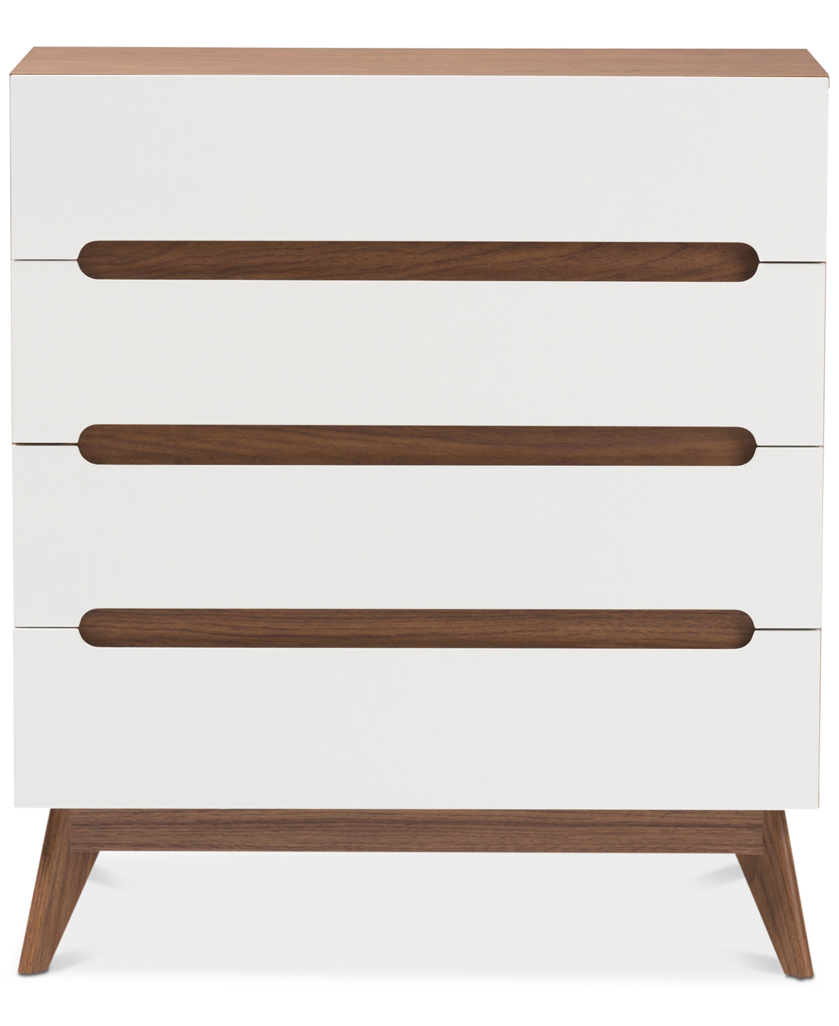 Macy's Calypso 4-drawer Chest In White,walnut