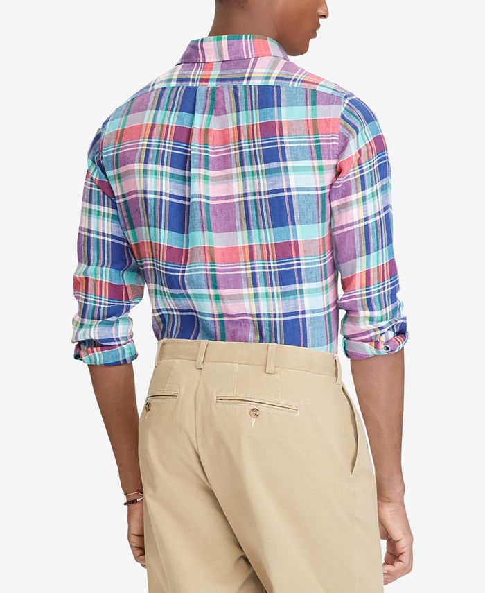 Polo Ralph Lauren Men's Classic Fit Plaid Linen Shirt Macy's
