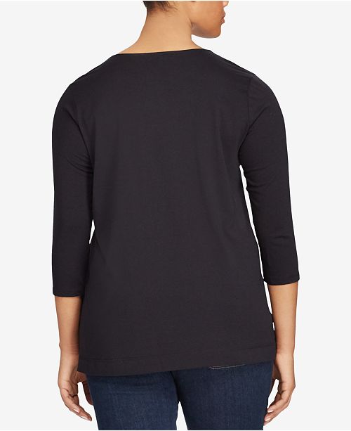 plus size split neck tunic