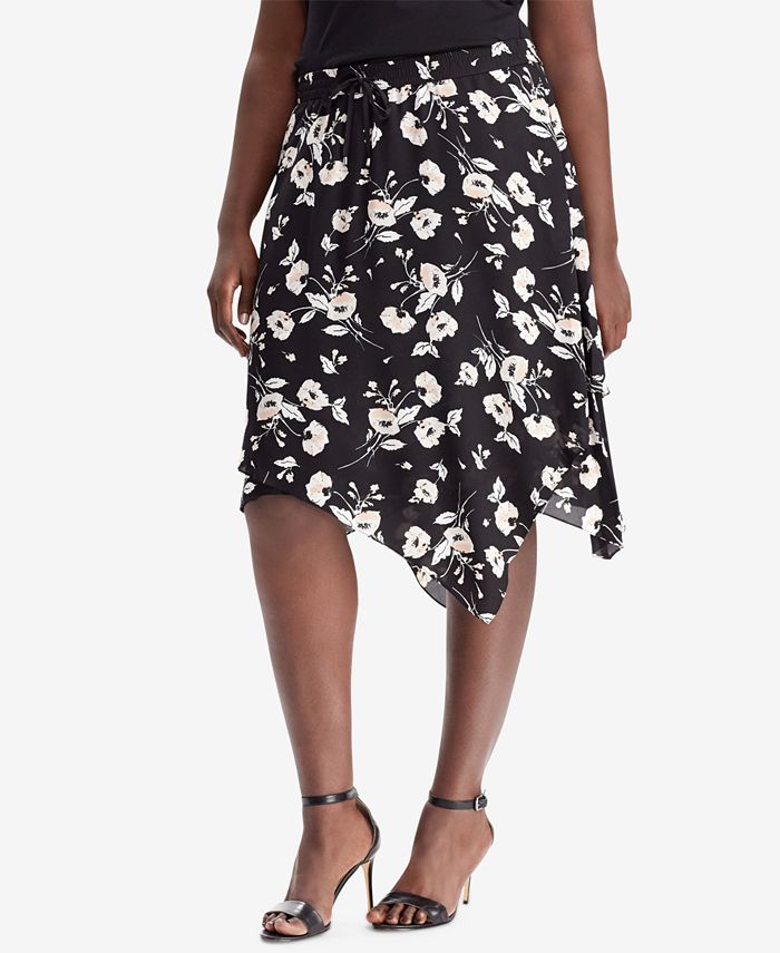 Lauren Ralph Lauren Plus Size Floral-Print Skirt - Macy's