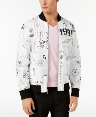 Guess white bomber outlet jacket