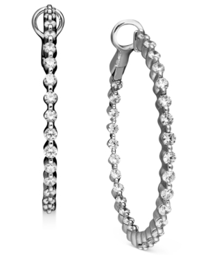 image of Diamond Hoop Earrings in 14k White Gold (2 ct. t.w.)