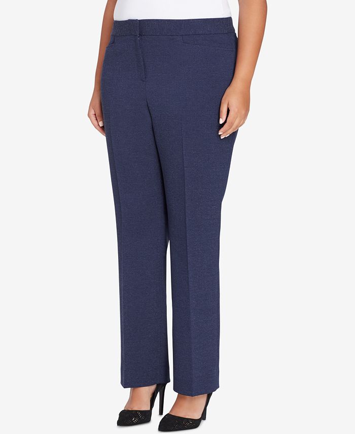 Tahari ASL Plus Size Star-Collar Textured Pantsuit - Macy's