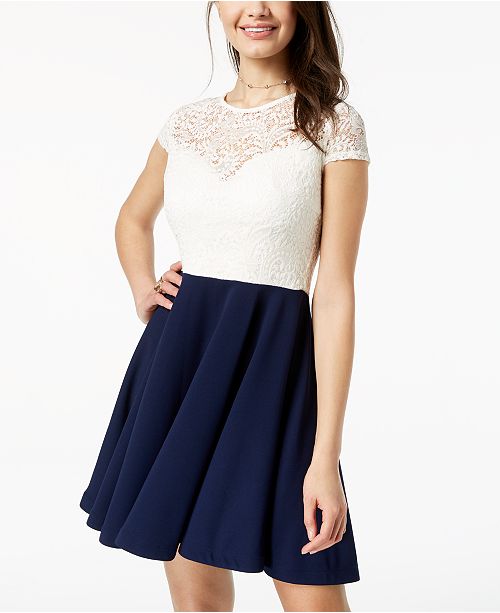 B Darlin Juniors Bow Back Colorblocked Dress Reviews Dresses