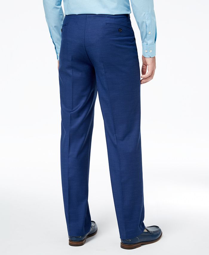 Sean John Men's Classic-Fit Stretch Solid Blue Textured-Grid Suit Pants ...