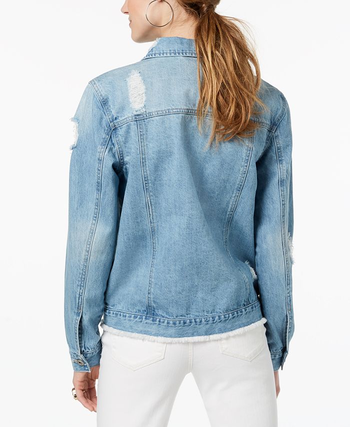 American Rag Juniors' Cotton Ripped Denim Jacket, Created for Macy's ...