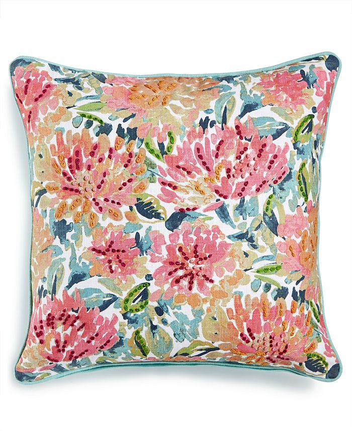 Lacourte LAST ACT! Omelia 20" Square Embroidered FloralPrint