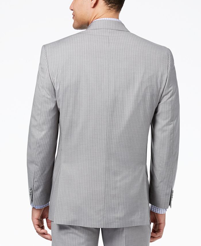 Sean John Men's Classic-Fit Stretch Gray Stripe Suit Jacket - Macy's