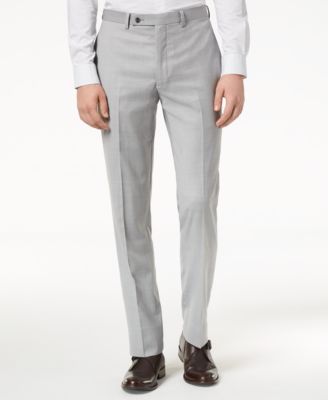 calvin klein light grey sharkskin suit