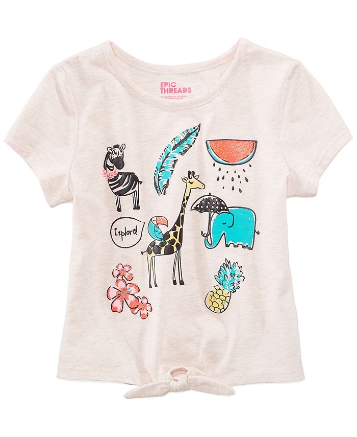 Epic Threads Safari Graphic-Print T-Shirt, Little Girls, Created for ...