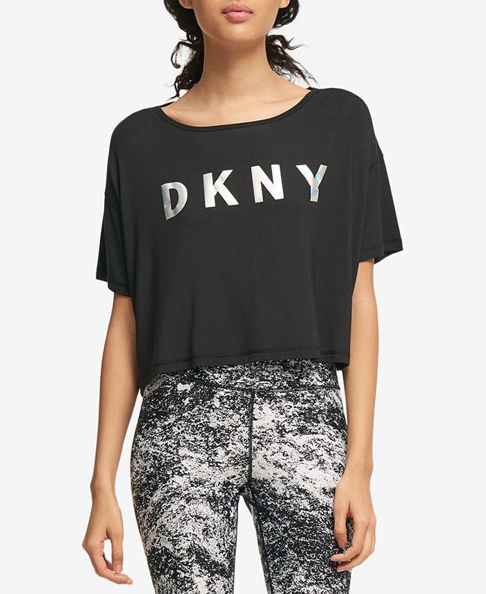 Centennial DKNY Sport Overlap-Back Cropped T-Shirt - Macy's