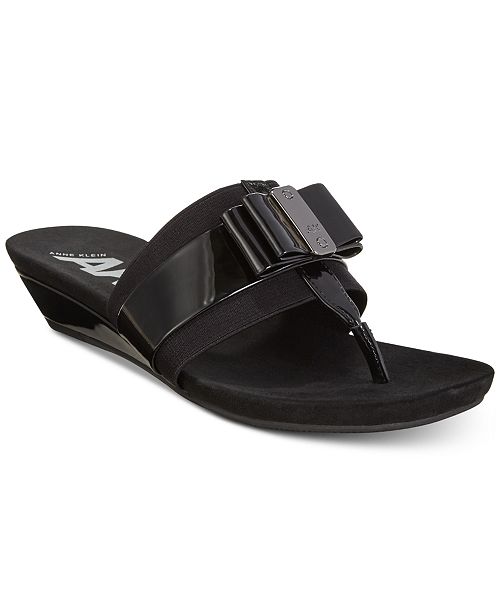 Anne Klein Sport Imperial Thong Wedge Sandals Created For Macy S