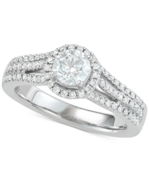 MARCHESA DIAMOND HALO ENGAGEMENT RING (1 CT. T.W.) IN 18K WHITE GOLD