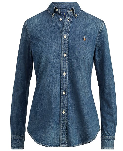 polo ralph lauren slim fit denim shirt
