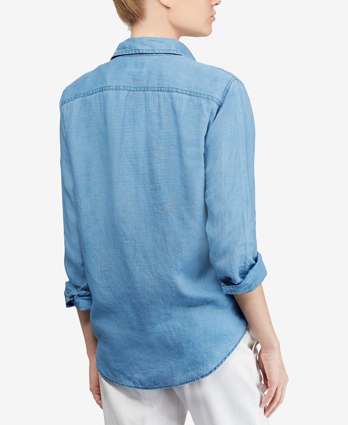Polo Ralph Lauren Chambray Linen Shirt - Macy's