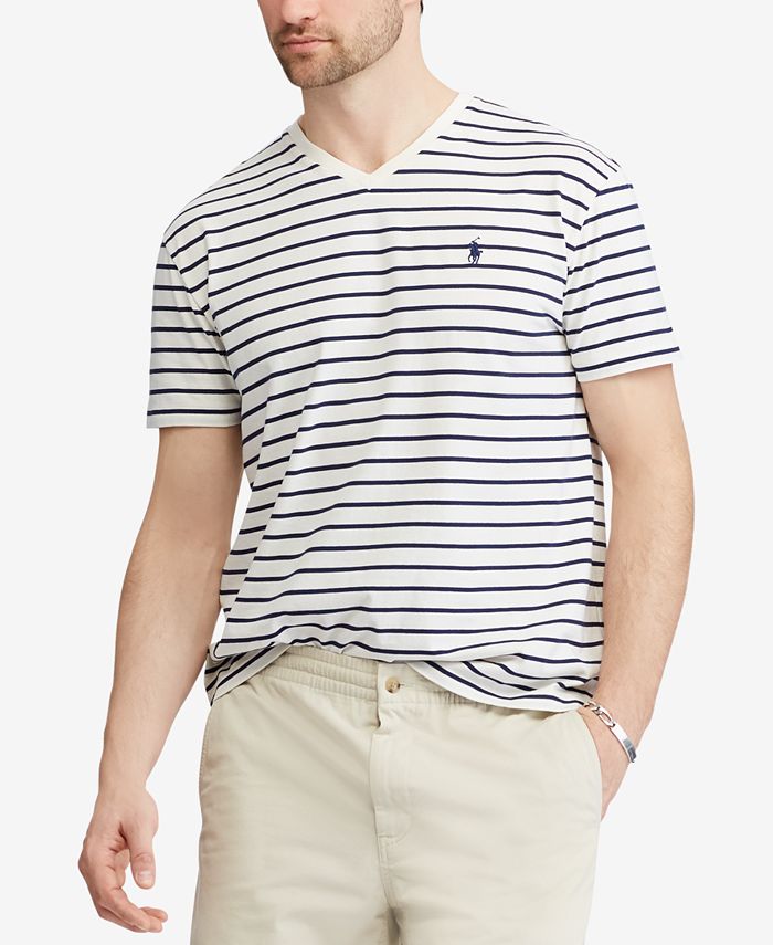 Polo Ralph Lauren Men's Classic Fit Striped V-Neck T-Shirt - Macy's