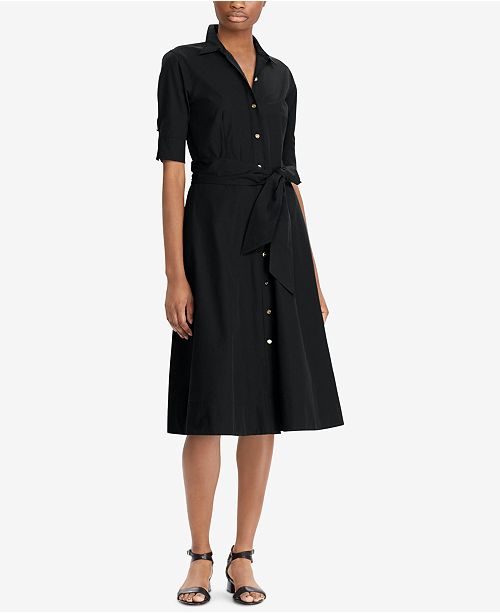Lauren Ralph Lauren Fit Flare Cotton Shirtdress Reviews
