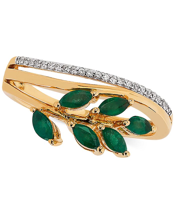 Macy's Emerald (1/2 ct. t.w.) & Diamond Accent Statement Ring in 14k