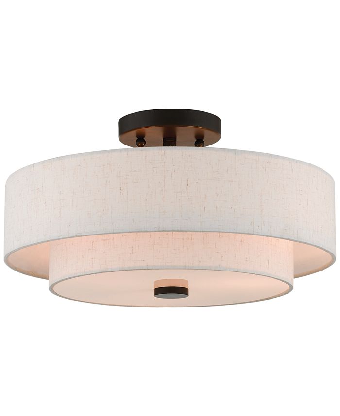 Livex - Claremont 3-Light Semi Flush Mount