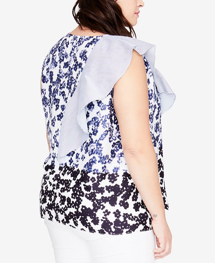 RACHEL Rachel Roy Trendy Plus Size Ruffled Top & Reviews - Tops - Plus ...