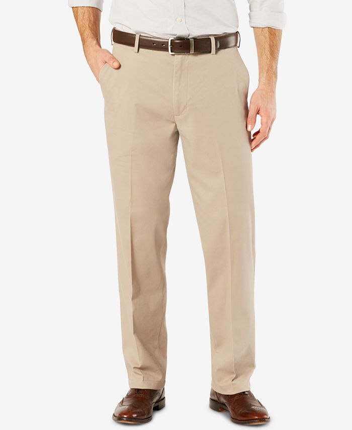 Dockers Men's Comfort Classic Flat Front Fit Stretch Pants - Macy's