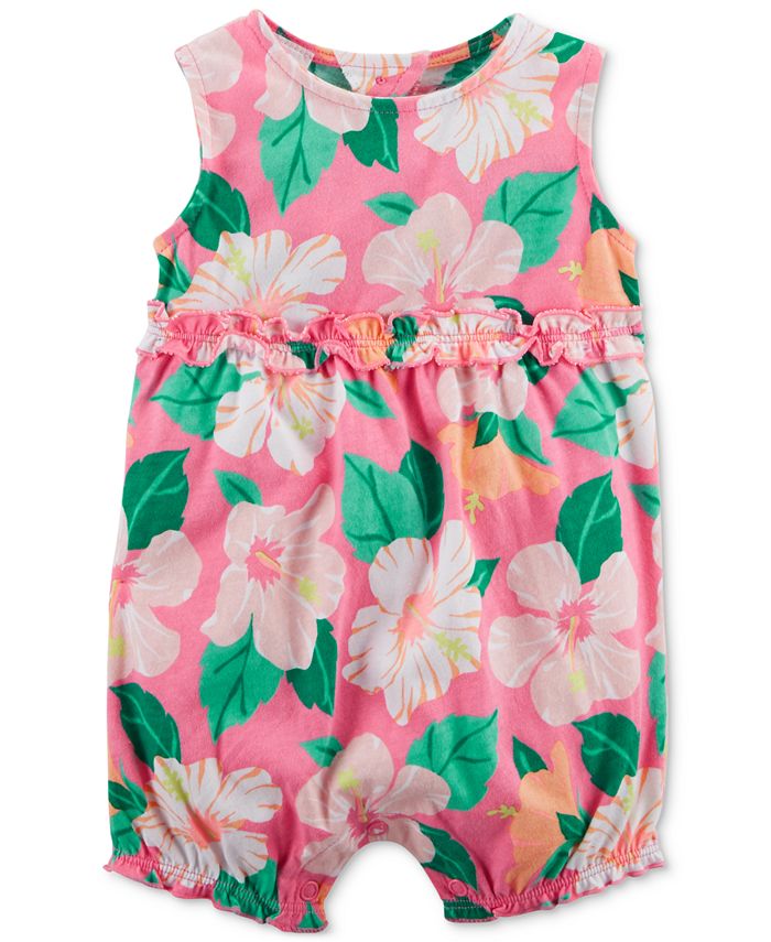 Carter's FloralPrint Cotton Romper, Baby Girls Macy's