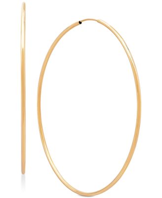 Polished Continuous Hoop Earrings in 14k Gold (2-3/8")