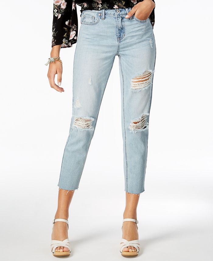 American Rag Juniors' Ripped Cropped Girlfriend Jeans, Created for Macy