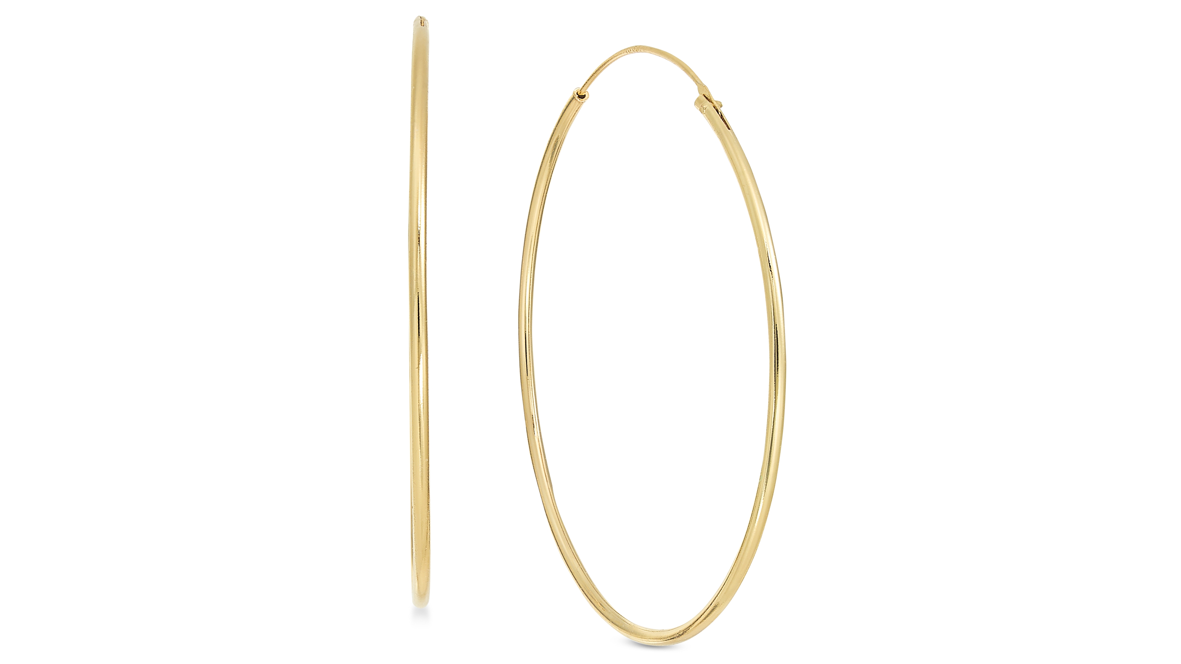 And Now This Large Silver Plated Endless Wire Medium Hoop Earrings