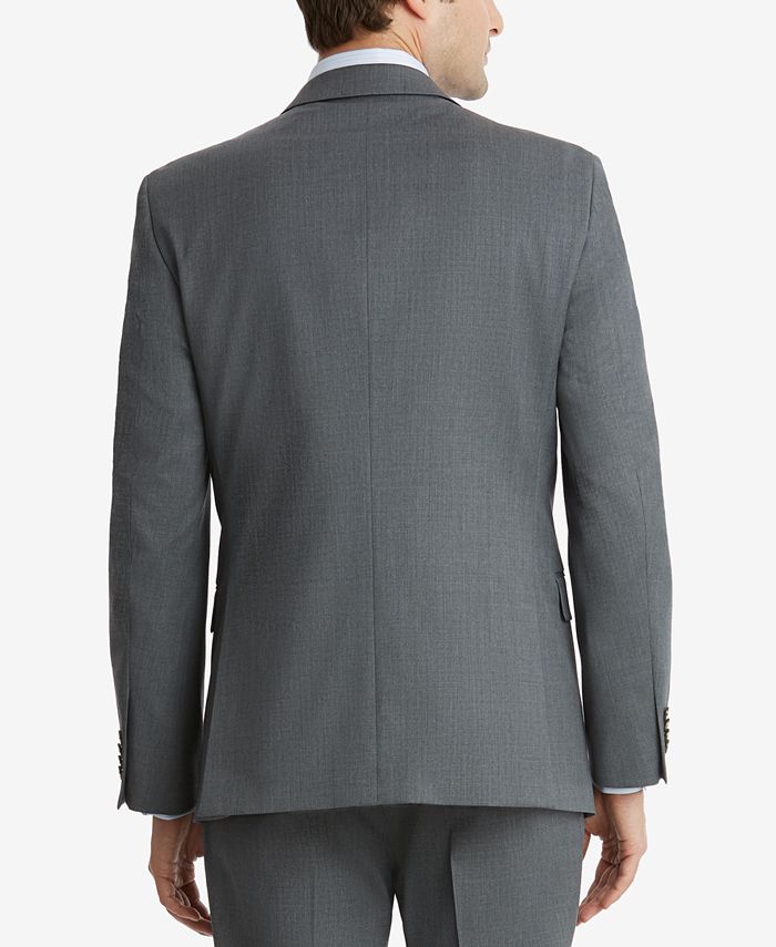 Tommy Hilfiger Men's Modern-Fit THFlex Stretch Gray Solid Suit Jacket ...