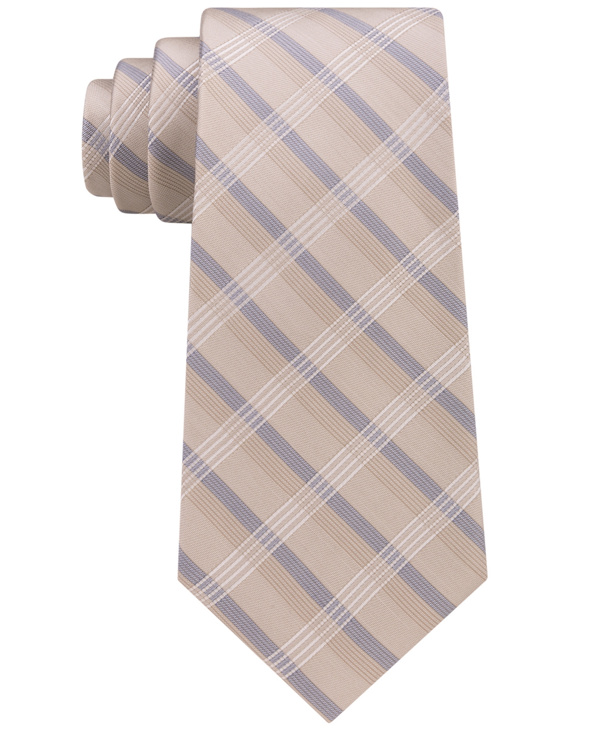 Men's Creme Plaid Tie - Taupe