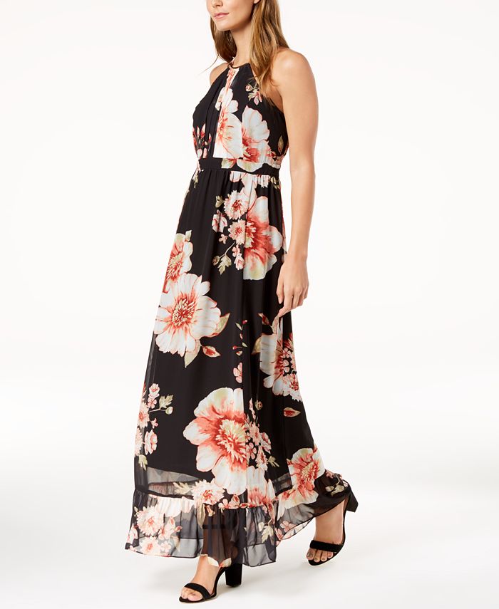 NY Collection Petite Printed Maxi Dress - Macy's