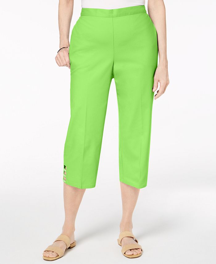 Alfred Dunner Turks & Caicos Cropped Ladder-Hem Pull-On Pants & Reviews ...