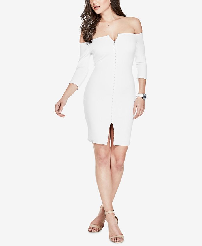 GUESS Kelli Off-The-Shoulder Bodycon Dress - Macy's