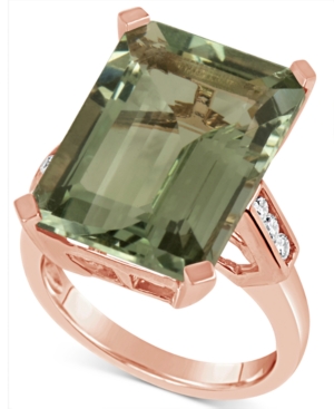image of Prasiolite (15 ct. t.w.) & Diamond (1/5 ct. t.w.) in 14k Rose Gold