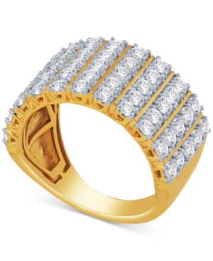 image of Diamond Five-Row Cluster Ring (2 ct. t.w.) in 14k Gold or White Gold