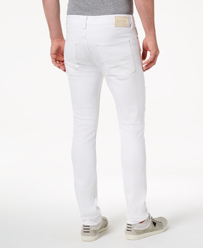GUESS Men's White Stretch Skinny Fit Jeans - Macy's