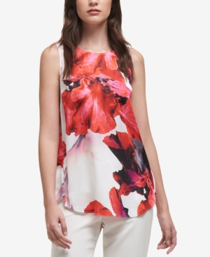 DKNY FLORAL-PRINT TOP, CREATED FOR MACY'S