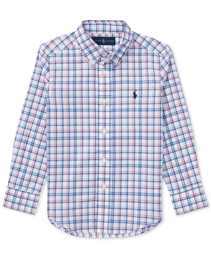 Polo Ralph Lauren Plaid Cotton Shirt, Big Boys - Macy's