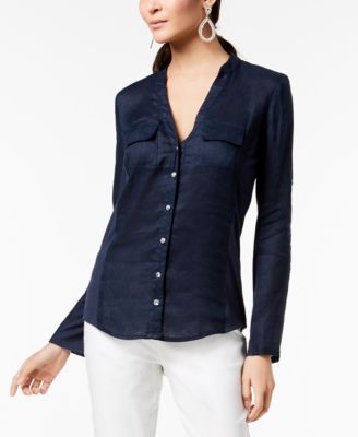 INC International Concepts - Linen-Blend Utility Shirt