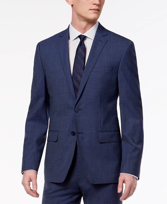 Calvin Klein CLOSEOUT! Men's Skinny Fit Infinite Stretch Navy Neat Suit ...