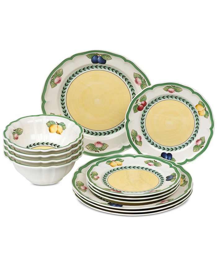 Laag Welke wrijving Villeroy & Boch French Garden 12-Pc. Dinnerware Set, Service for 4, Created  for Macy's & Reviews - Dinnerware - Dining - Macy's