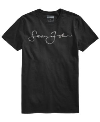 Sean John Men's Signature Script Rhinestone Logo T-Shirt, Created