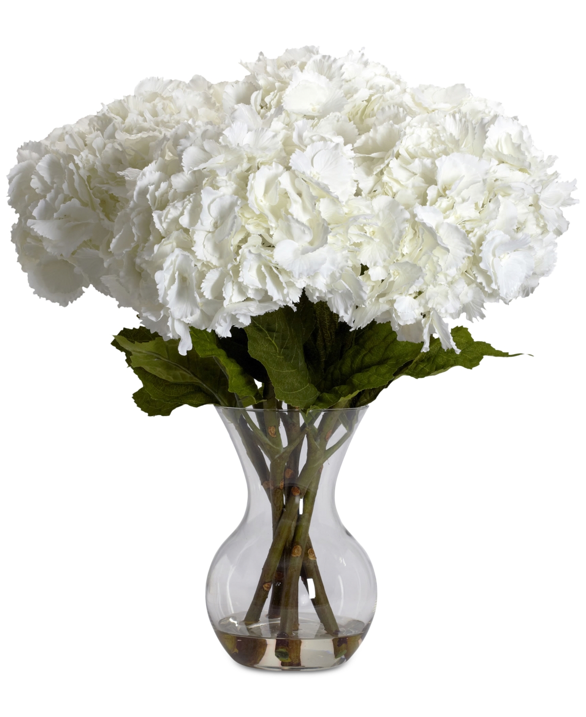 Large Hydrangea Flower Arrangement with Vase - White