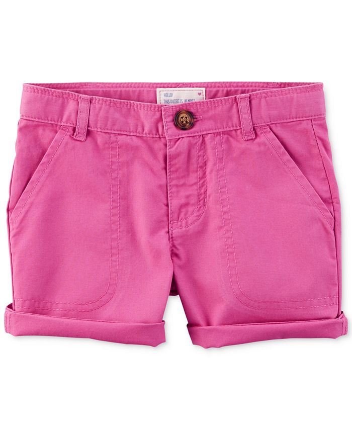 Carter's Cotton Twill RollCuff Shorts, Toddler Girls Macy's